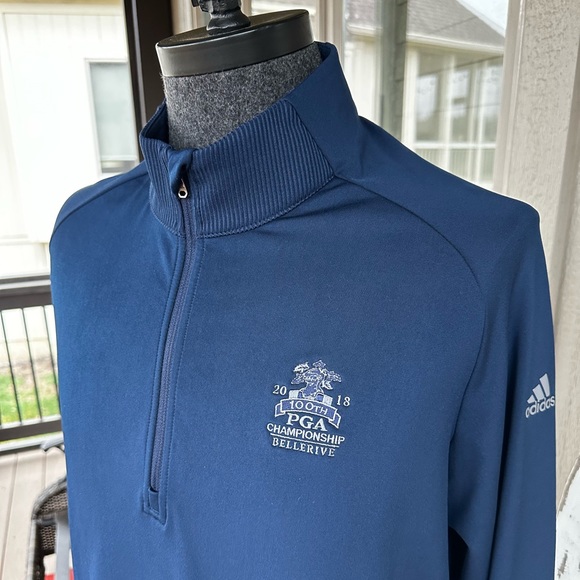 adidas Other - adidas Men’s Navy ‘2018 - 100th PGA Championship’ Performance Quarter Zip - XL